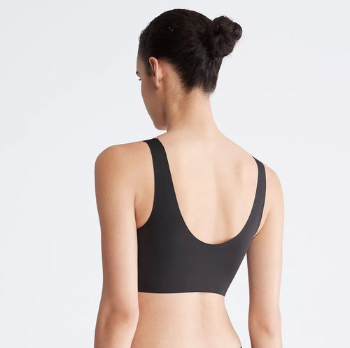 Calvin Klein Invisibles Comfort Seamless V Neck Bralette Bra Black Size M