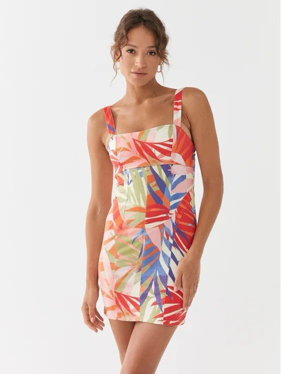 Guess Tropical Print Dress Size XL Multi Color