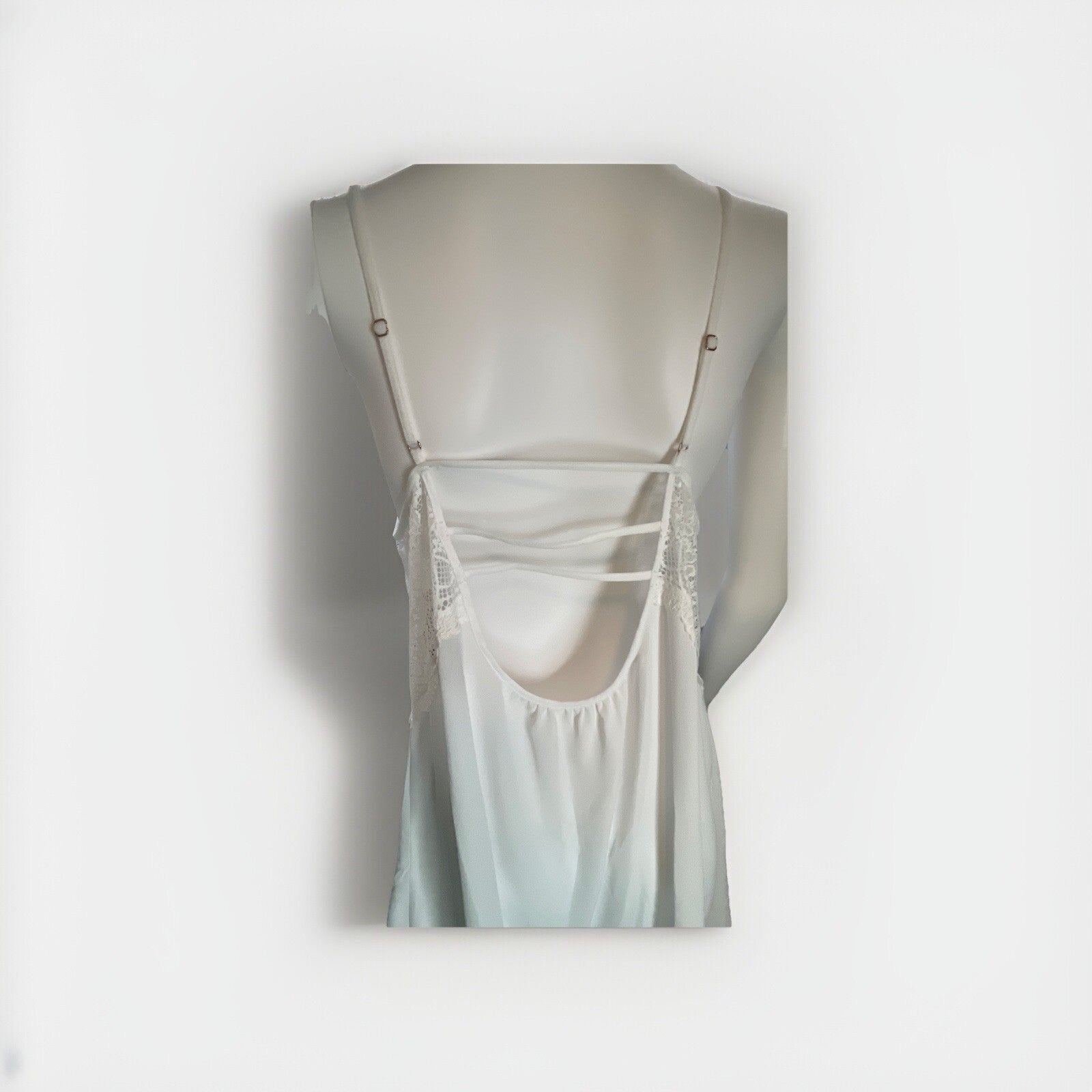 NWD INC Lace & Chiffon Nightgown Lingerie White LX