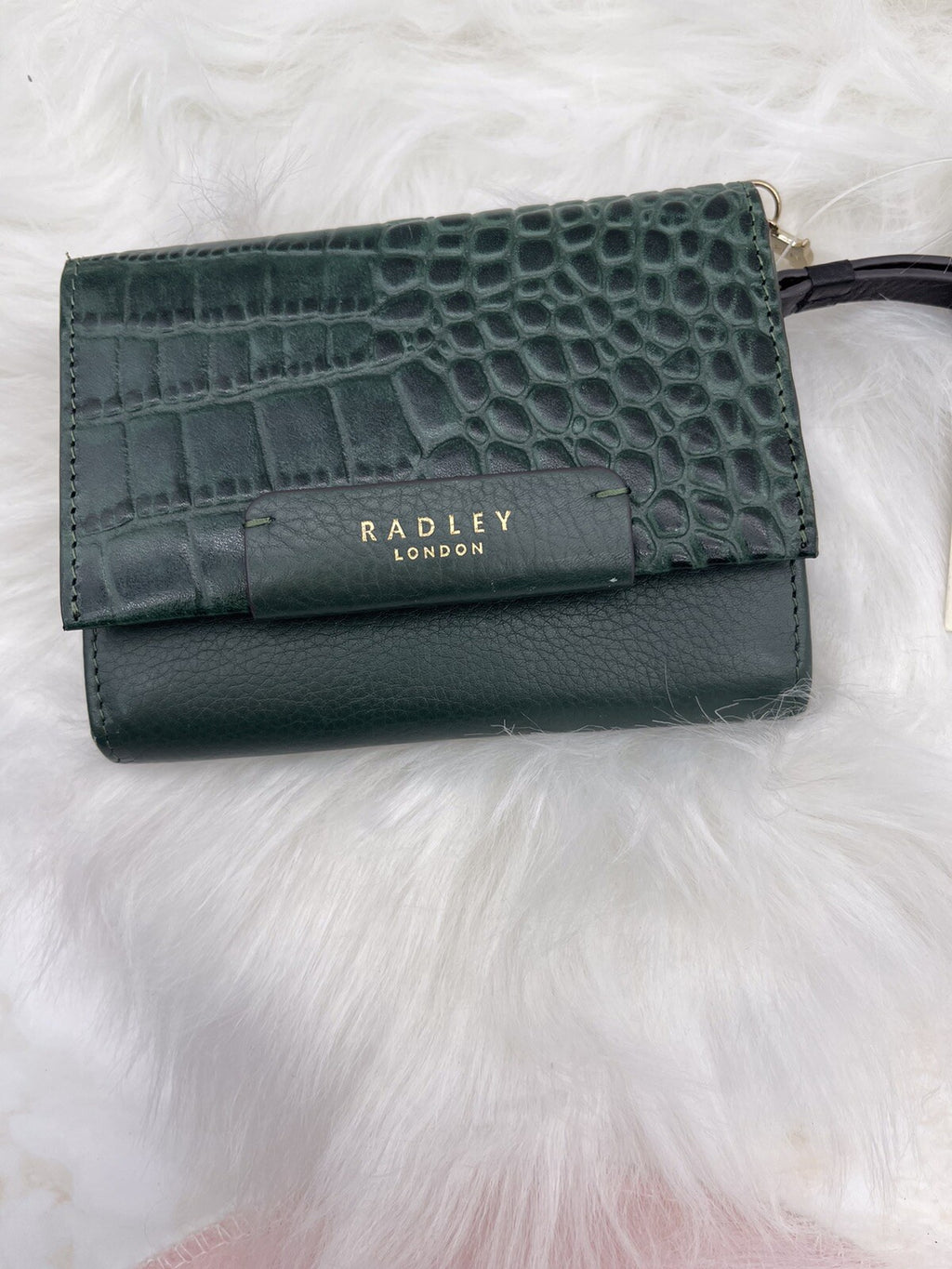 Radley London Croc-Embossed Arlington Court Leather Wallet Dark Green