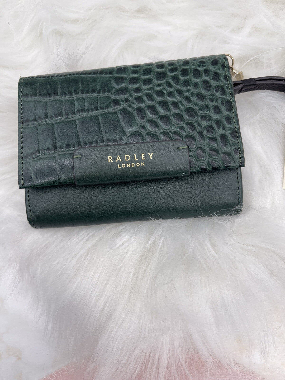Radley London Croc-Embossed Arlington Court Leather Wallet Dark Green