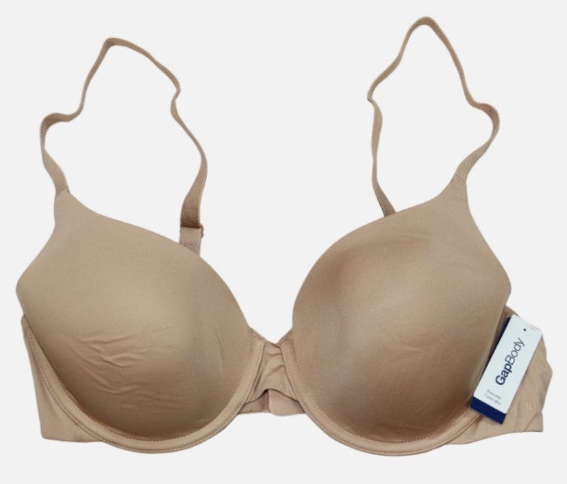 GAP GapBody Everyday Essentials T-Shirt Bra Women's 32B Beige Back Hook Closure