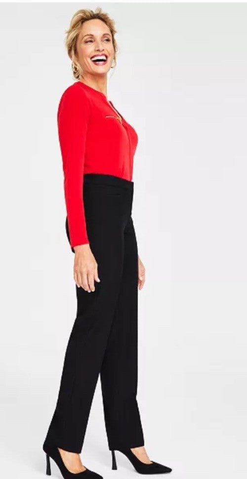 I.N.C. International Concepts L-Pocket Straight-Leg Pants Deep Black 14L