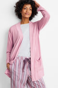 State of Day Women's Knit Open Front Cardigan Mauve Orchid L