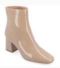 Journee Collection Women's Haylinn Block Heel Dress Booties Taupe Pu 9