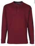 NWT Men's Members Mark Thermal Henley Small Wine Heather BRAND NEW!
