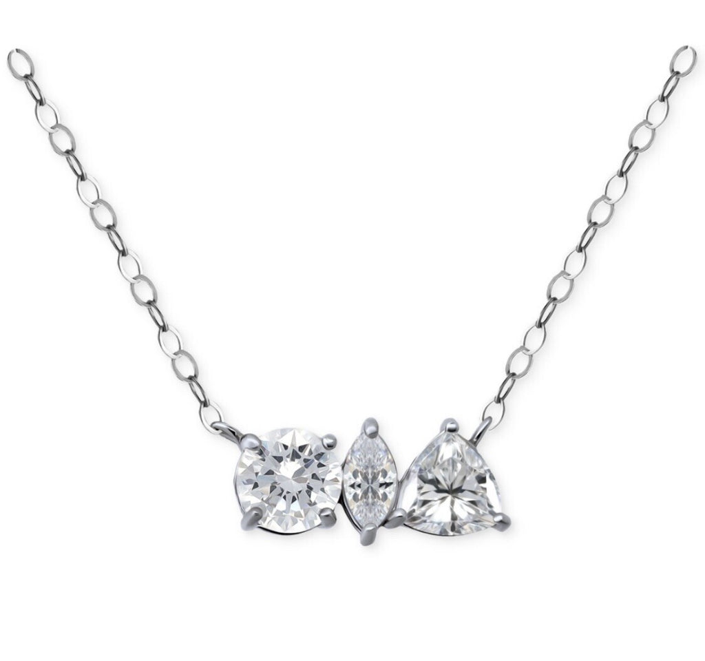 Giani Bernini Multi Cut Pendant Necklace Sterling Silver 16’+2’ Extender 