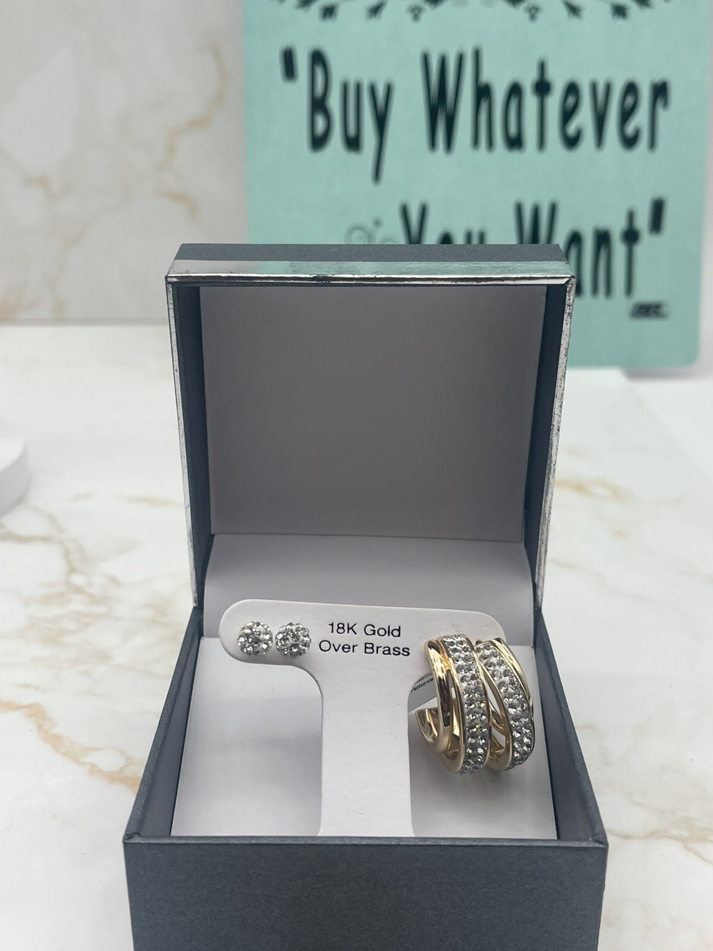 FINE SILVER PLATE BOXED EARRINGS CLEAR CRY GREEK