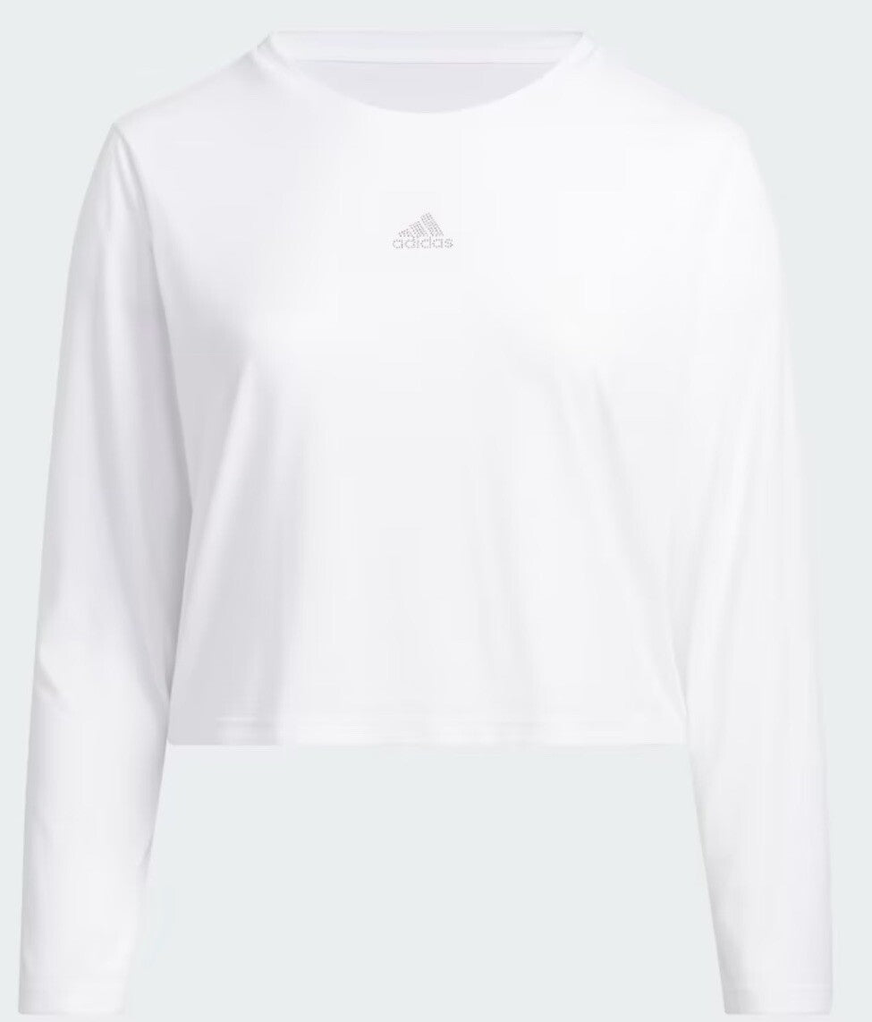 Women's adidas Y2K Glam Sportswear Long Sleeve T-Shirt Color: White Size Small 