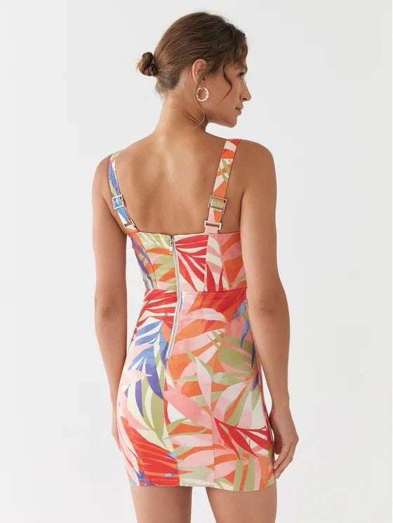 Guess Tropical Print Dress Size XL Multi Color