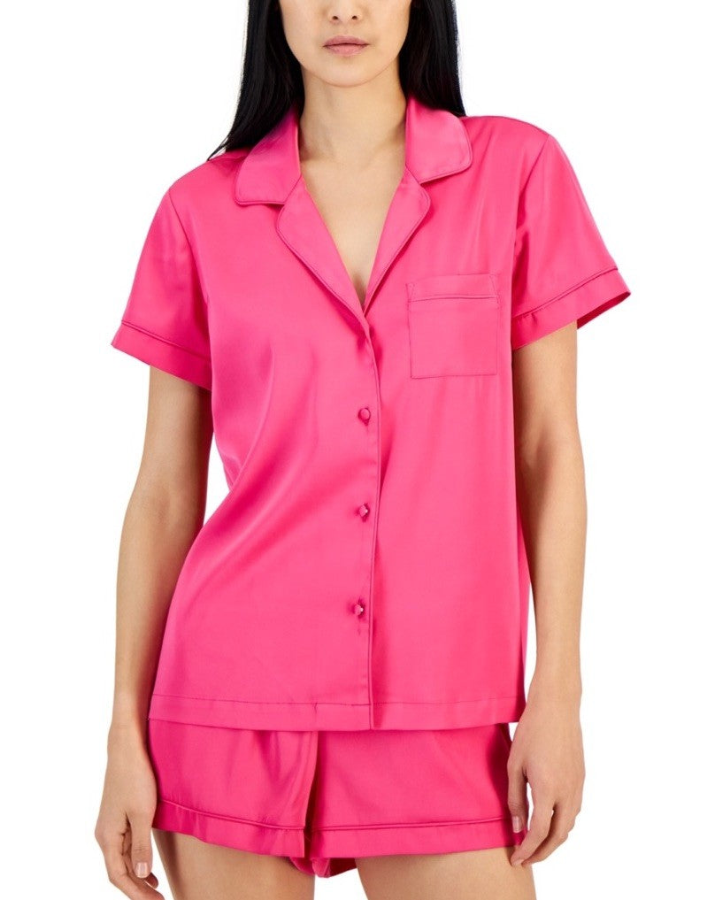 I.N.C. International Concepts Women's 2-Pc. Stretch Satin Notch Collar Pajamas X