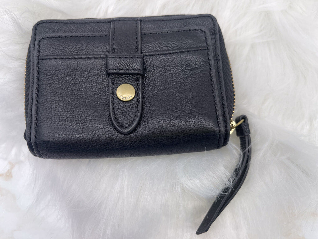 fossil coin pouch leather Black