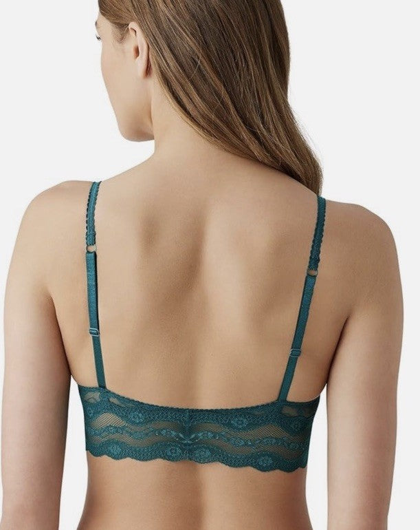 b.tempt'd by Wacoal Women's Lace Kiss Bralette Green Large 