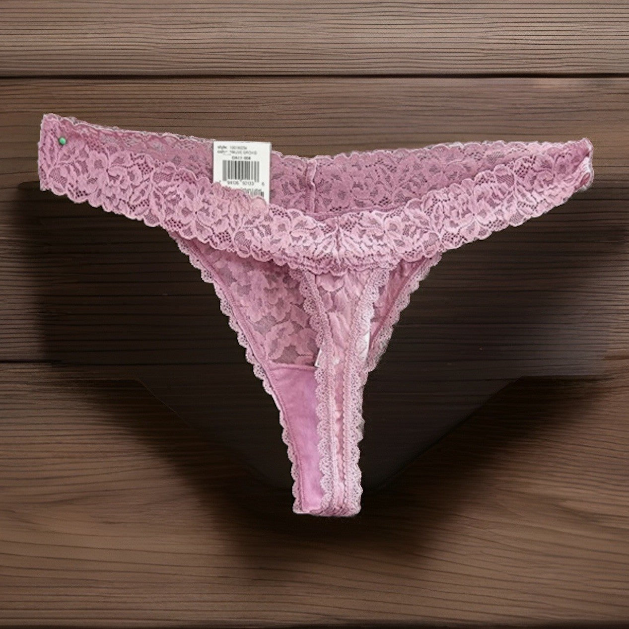 State of Day Women's Lace Thong Underwear Mauve Orchid L