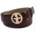 Giani Bernini Women's Croc-Embossed Faux-Leather Belt Wine Size Medium