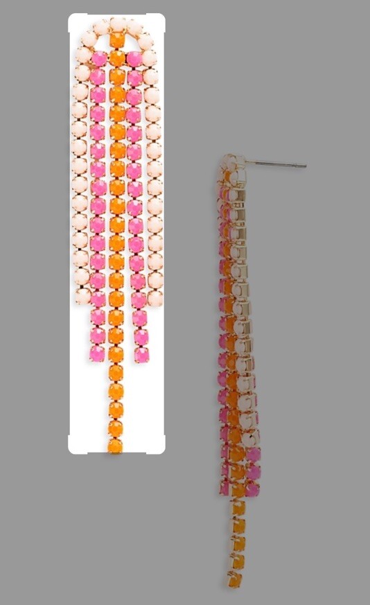 AQUA Multicolored Drop Earrings, 2.8"L - Exclusive  