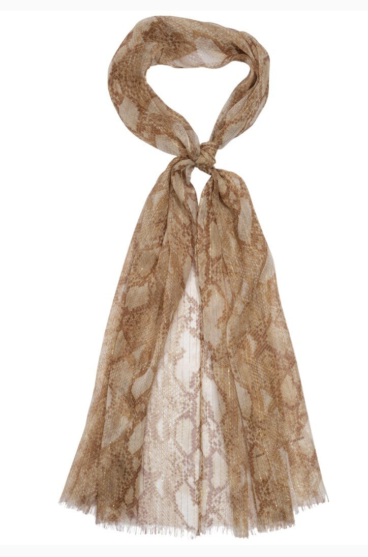 Lauren Ralph Lauren Python Skinny Scarf - Tan
