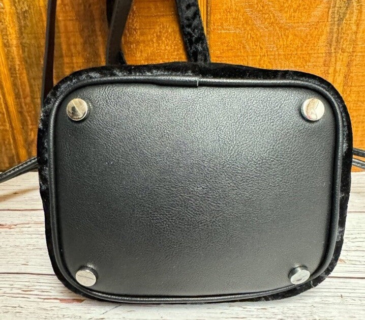 INC International Concepts Meliss velvet bucket crossbody bag - Black
