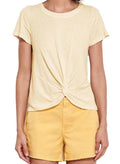Hippie Rose Yellow Short Sleeve Twisted TEE Small 