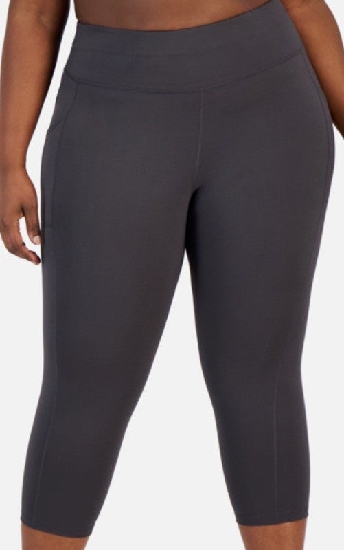 ID Ideology Plus Size Cropped Leggings Deep Charcoal 2X