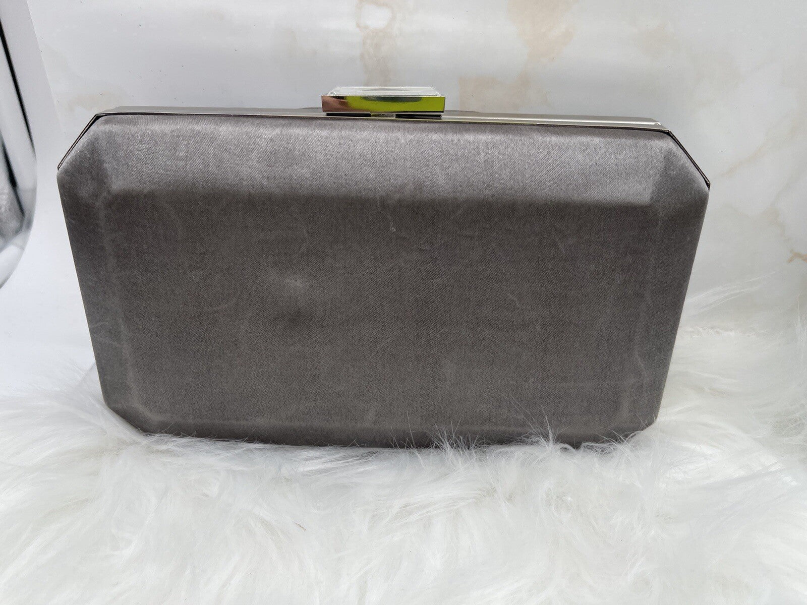 INC silver clutch One Size 