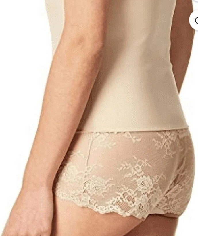 MAIDENFORM Women's Tame Your Tummy High Waist Lace Brief DMS704 Beige Size XL