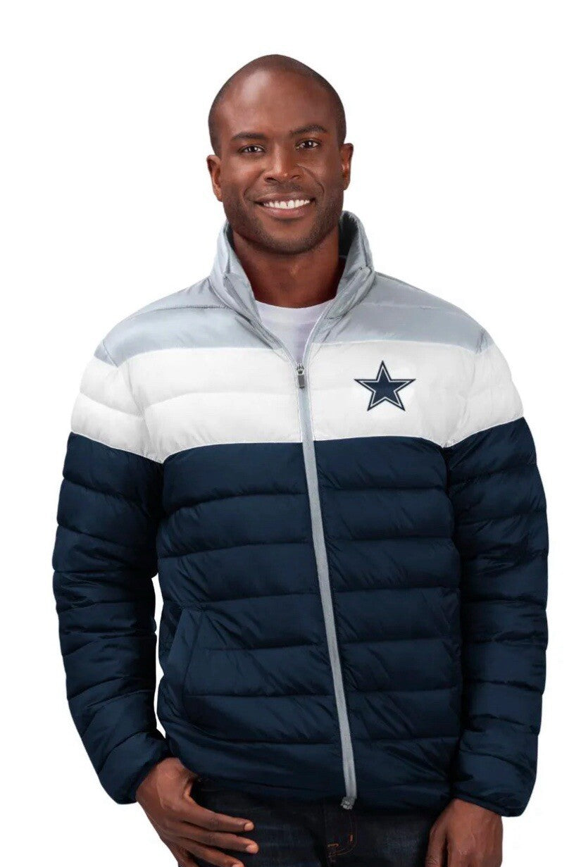 Officially Licensed NFL Men's Cold Front Quilted Puffer Jacket by Glll 670284-J 