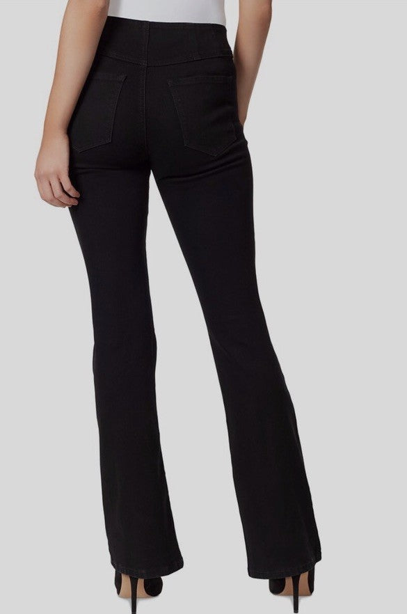 Jessica Simpson Women's Black Pull-On Cotton Denim Flare Jeans Pants Size 25