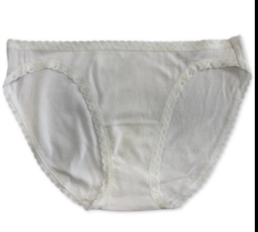 Jenni Women’s Lace Trim Bikini Underwear Bright White XL