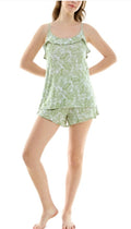 Roudelain Women's 2-Pc. Printed Ruffled Short Pajamas Set Multi L