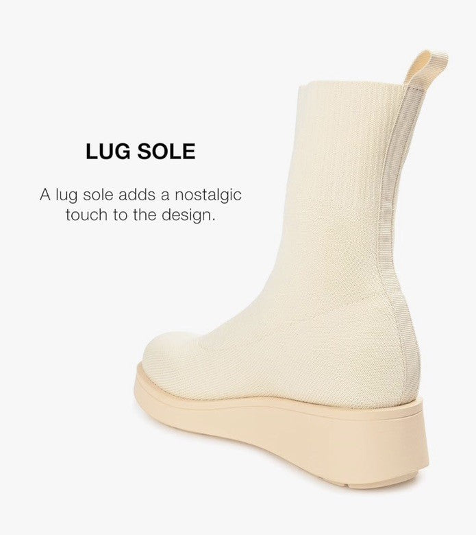 Journee Collection Women's Ebby Sock Booties Cream 12