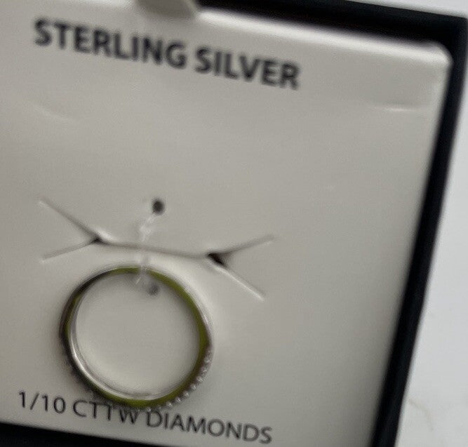 R.h.Macy & Co Sterling Silver 1/10 Cttw Diamonds Women’s Band Ring 