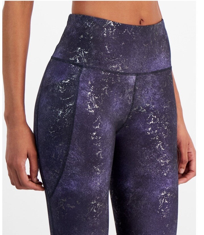 Ideology Women's 7/8 side pocket legging, Midnight foil  Medium 
