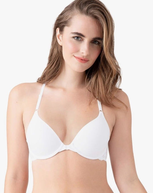 b.tempt'd Wacoal Inspired Eyelet Front Close T-Shirt Bra UW White Pink Black New