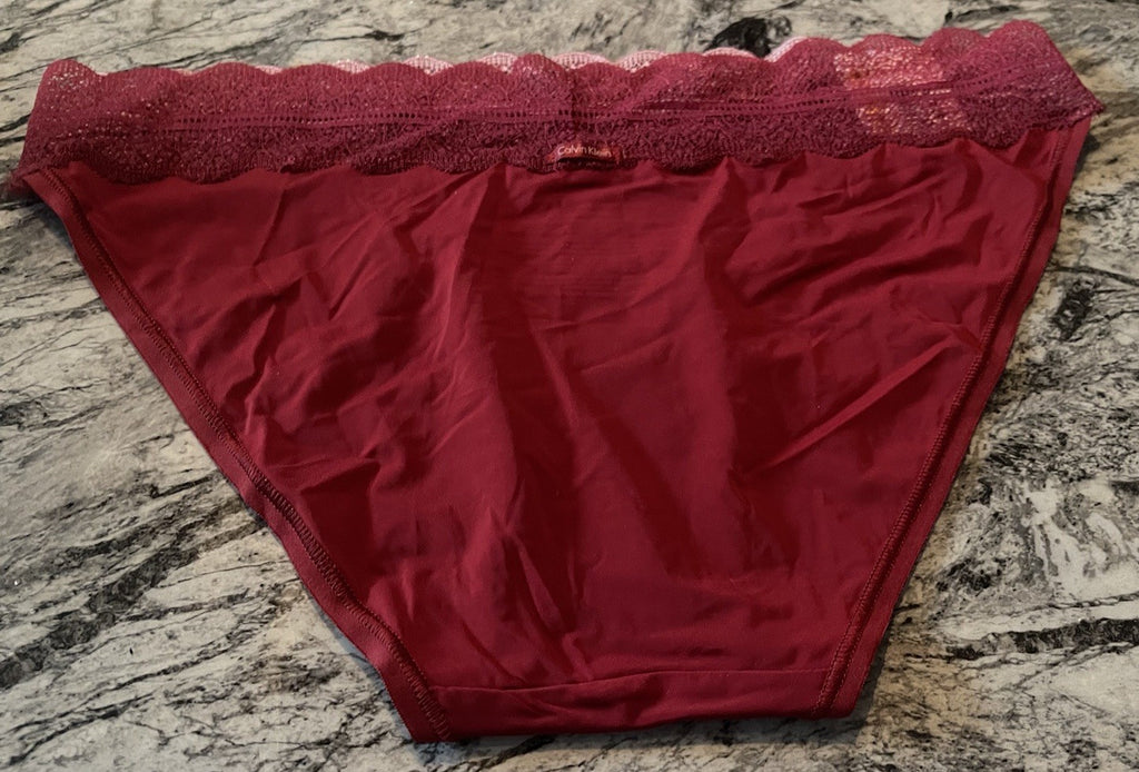 Calvin Klein Women's Lace Trim Bikini Underwear QD3838 XS