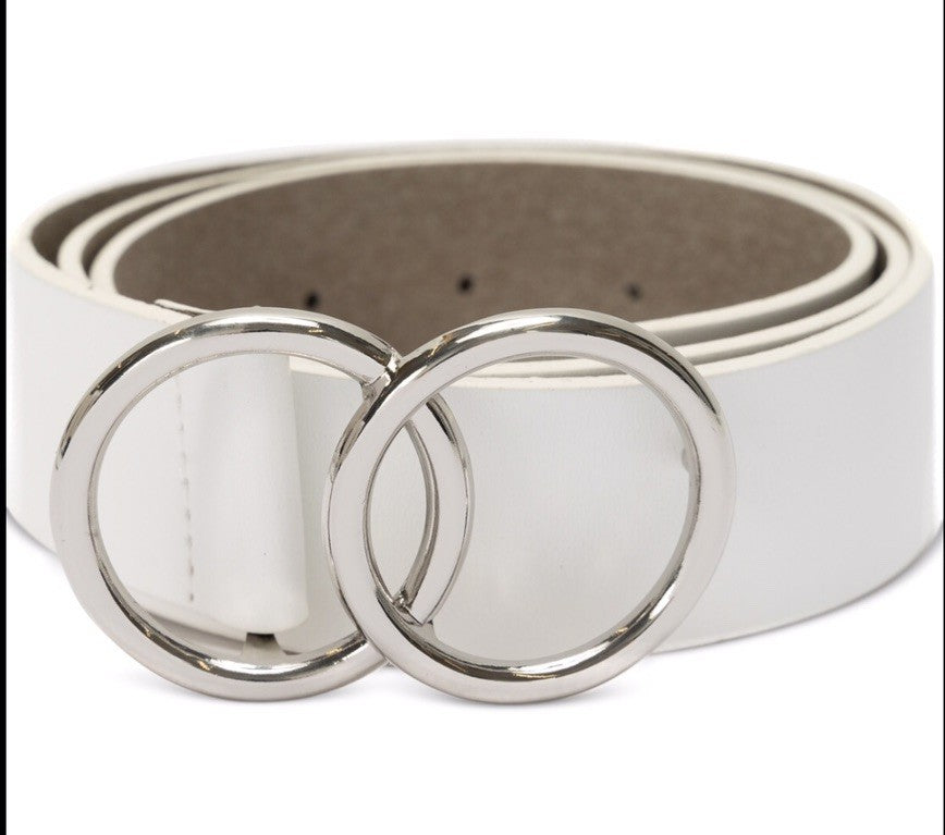 I.N.C. International Concepts Double Circle Belt Women's XL White