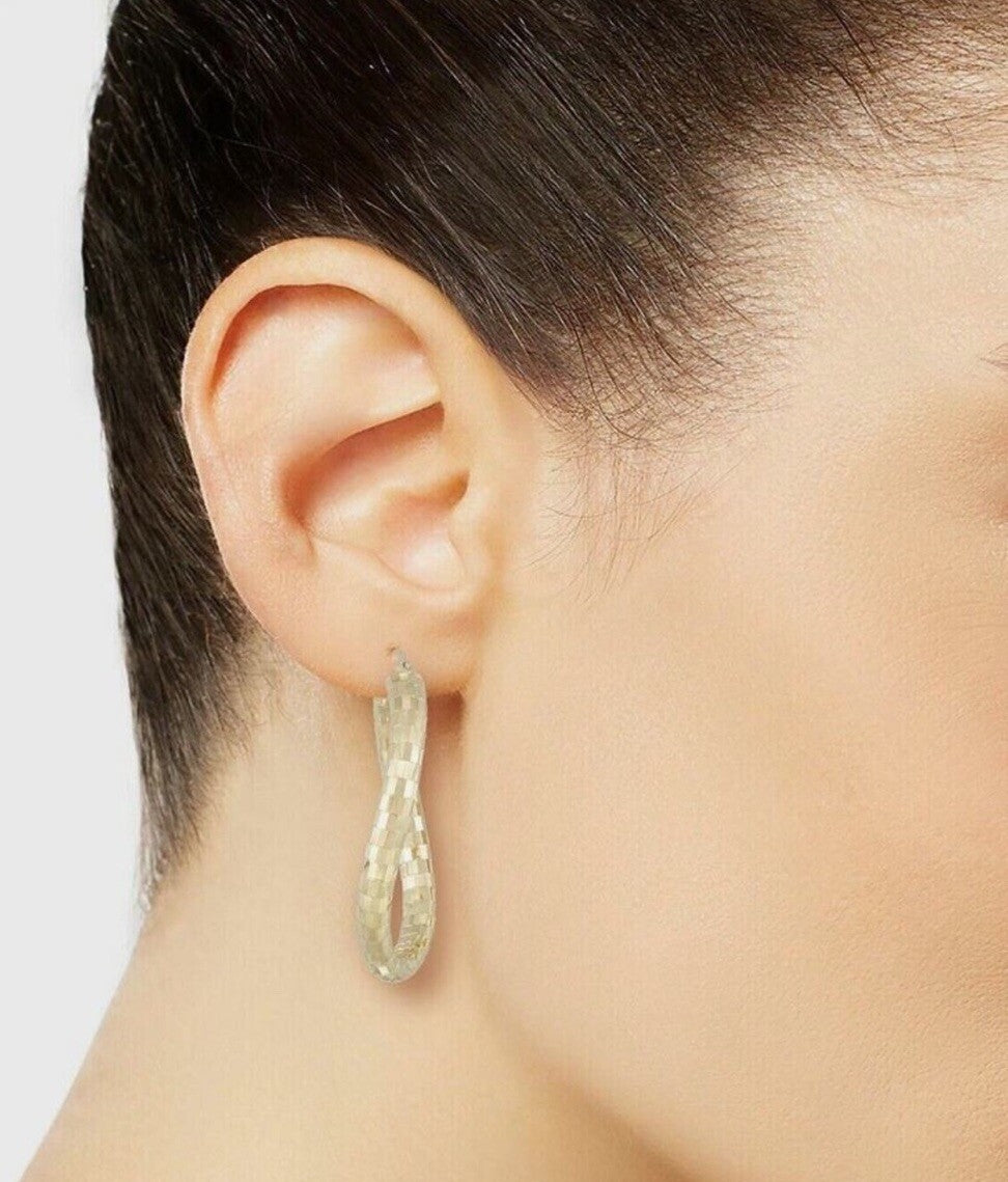 Simone I. Smith Textured Twist Hoop Earrings in 18k Gold over Sterling Silver