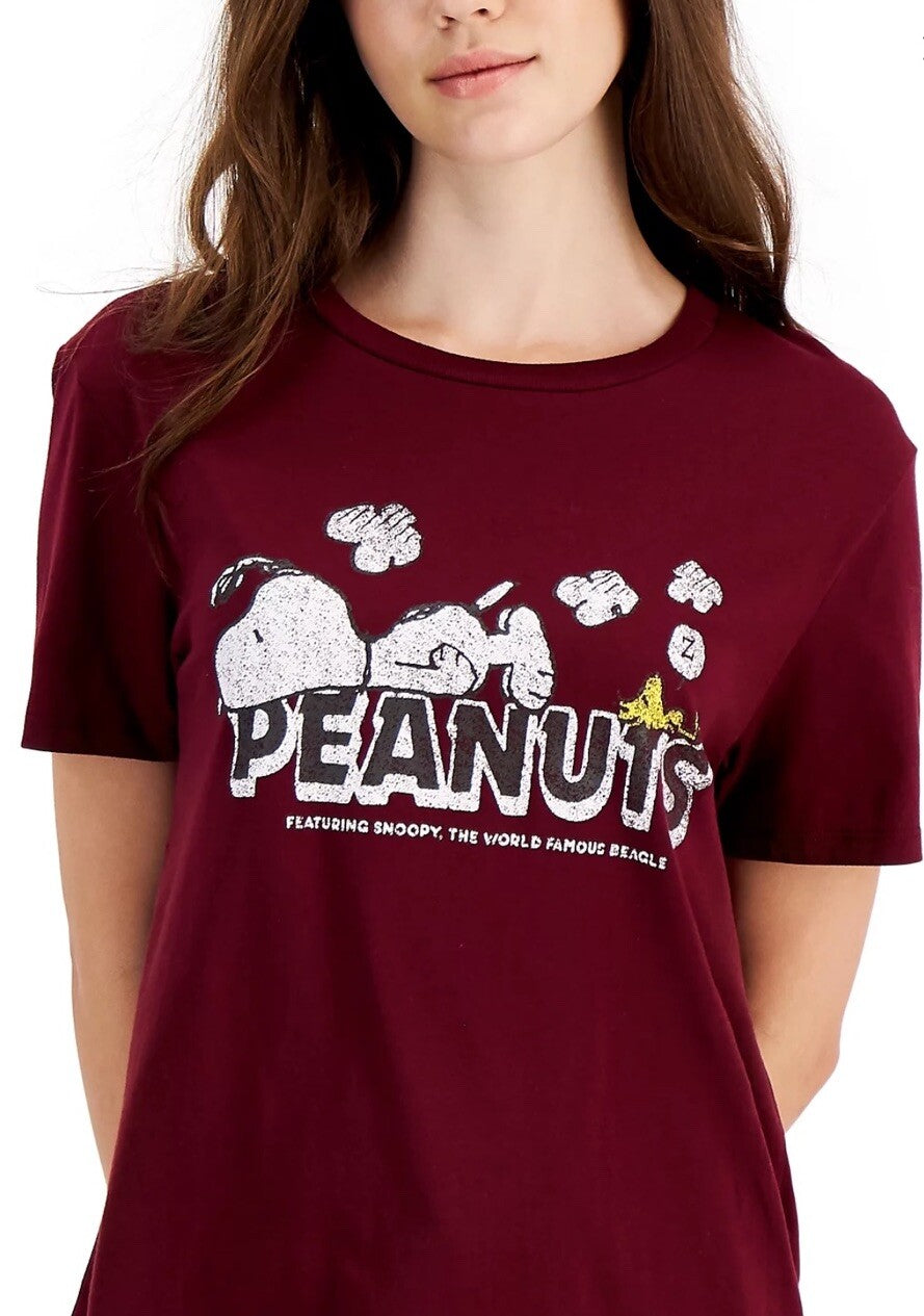 Peanuts Juniors' Snoopy Logo T-Shirt Love Tribe XL
