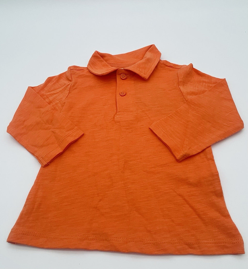 First Impressions Infant Boys Brings Him A Comfy Polo Shirt,Orange 12 Months