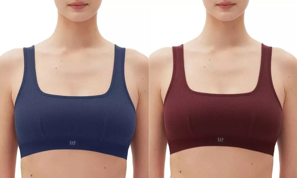 Gap GapBody Women's Ribbed Logo Comfort Racerback Bra True Navy Size  Large 