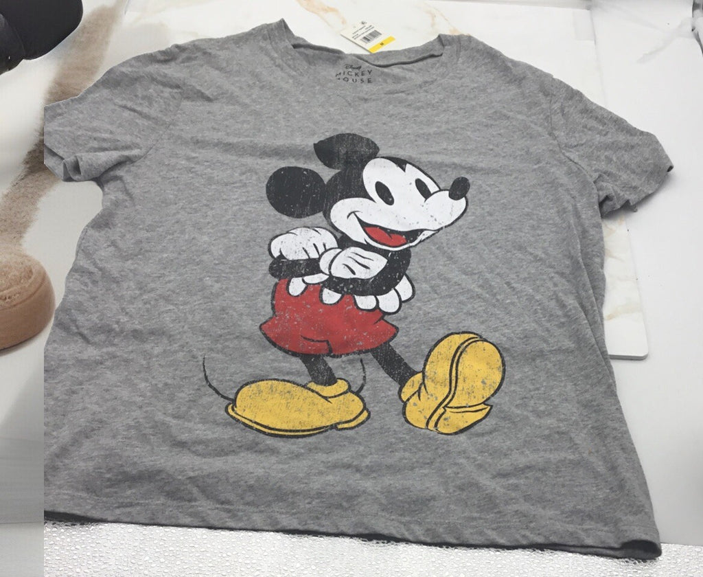 Hybrid Apparel Juniors Women’s Disney Mickey Mouse Grey T-shirt M