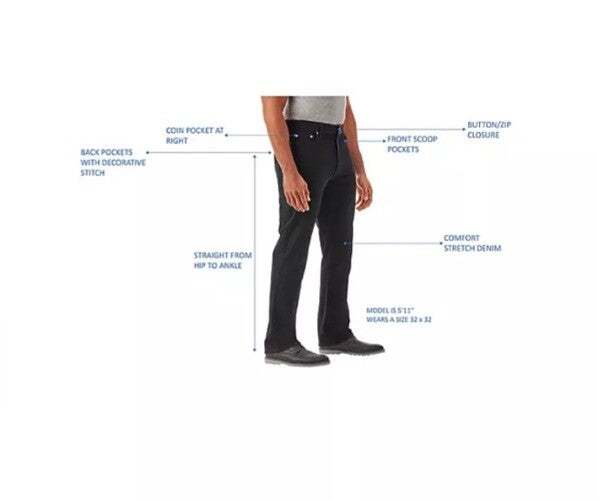 Member's Mark Men's Straight Fit Premium Stretch Denim Jeans, 5 Pocket