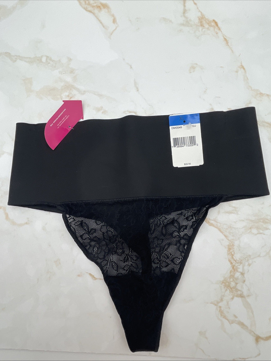 Maidenform Tame Your Tummy Lace Thong Women's Shapewear Underwear  Size XL Black