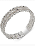 Anne Klein Silver-Tone Crystal Watch Band Cuff Bracelet