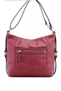 INC INT. CONCEPTS Riverton faux-leather medium hobo shoulder bag - DARK CHERRY