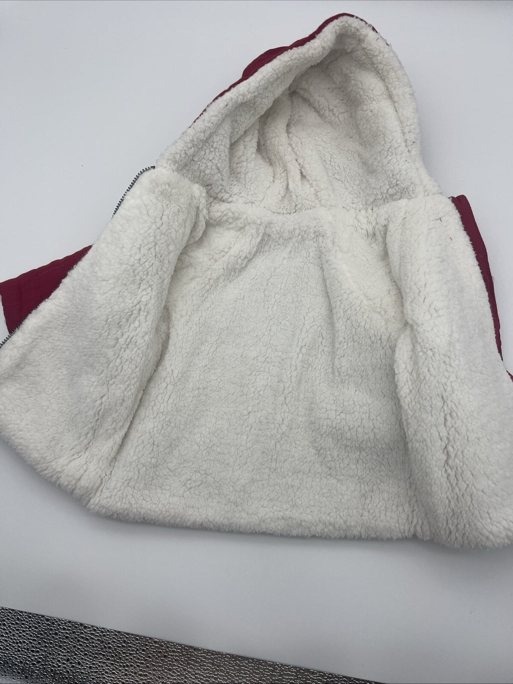 First Impressions Baby Girl Dark Ruby  Reversible Winter Coat - Size 3-6M