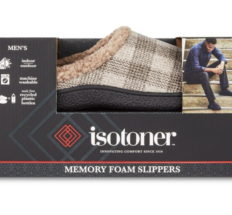 Isotoner Memory Foam Slippers Eco Comfort Dark Chocolate  L 9.5-10.5