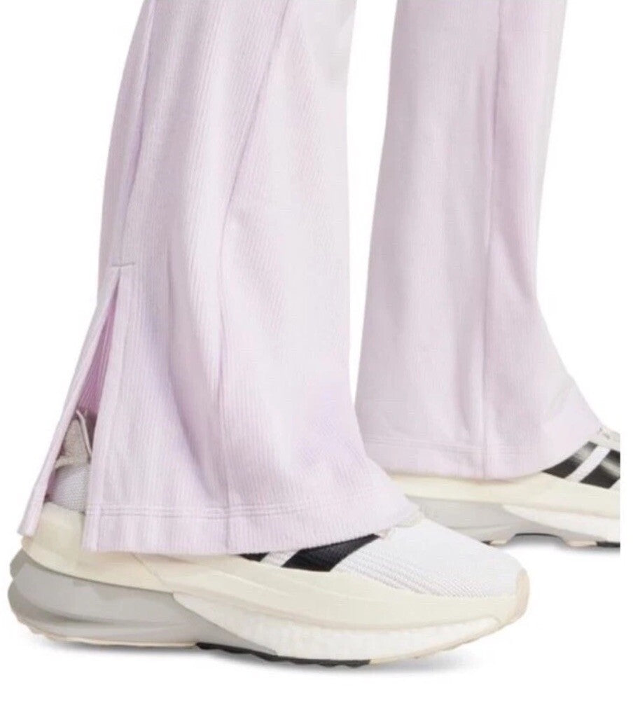 adidas Women's Tiro Ribbed Velour Flared leggings Size L Ice Lavender 