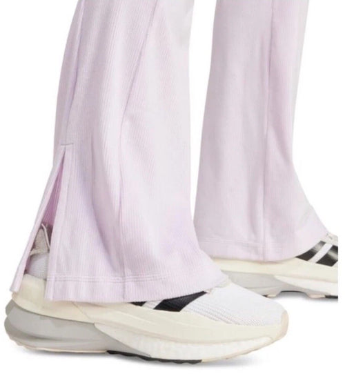 adidas Women's Tiro Ribbed Velour Flared leggings Size L Ice Lavender 