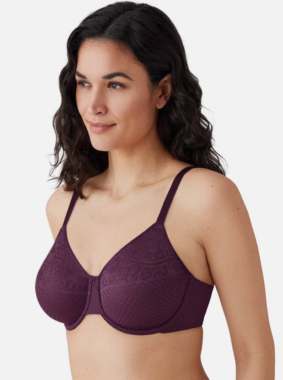 Wacoal Visual Effects Minimizer Underwire Fashion Bra Italian Plum 40C